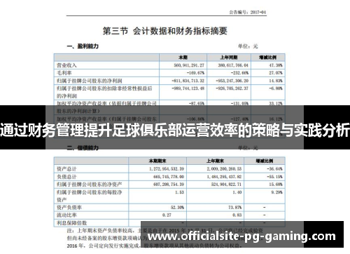 通过财务管理提升足球俱乐部运营效率的策略与实践分析